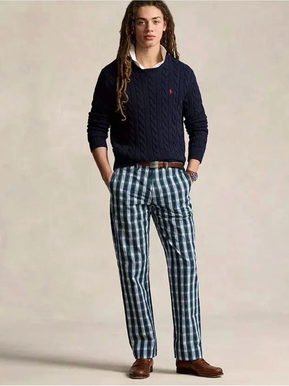 NWT Polo Ralph Lauren Tartan Plaid Classic Fit Seersucker Flat Front Pants